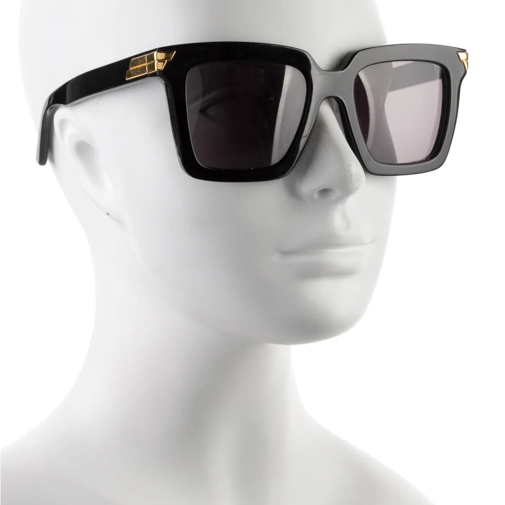 Black and Gold Oversized Square Sunglasses